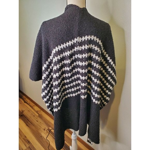 Justin & Taylor Shawl Wrap Sweater Black White - Picture 3 of 6